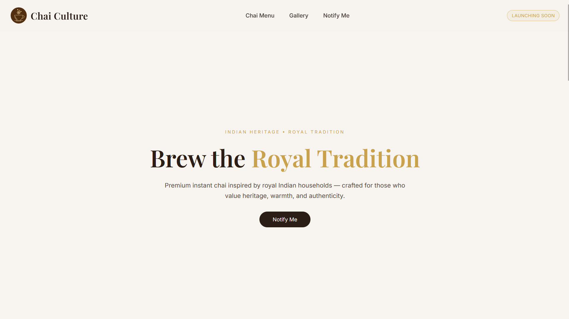 Hero section and brand identity