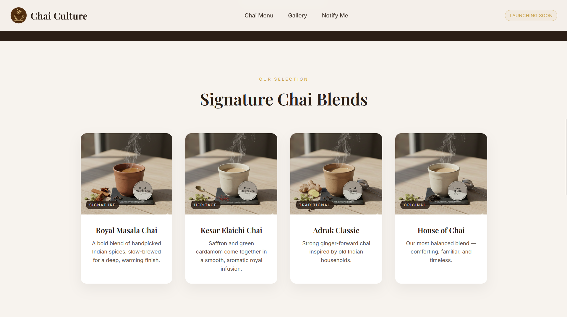 Menu section